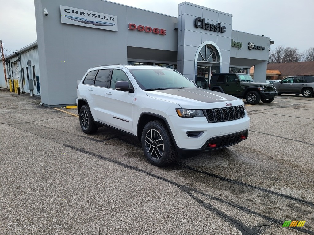 2021 Grand Cherokee Limited 4x4 - Bright White / Ruby Red/Black photo #1