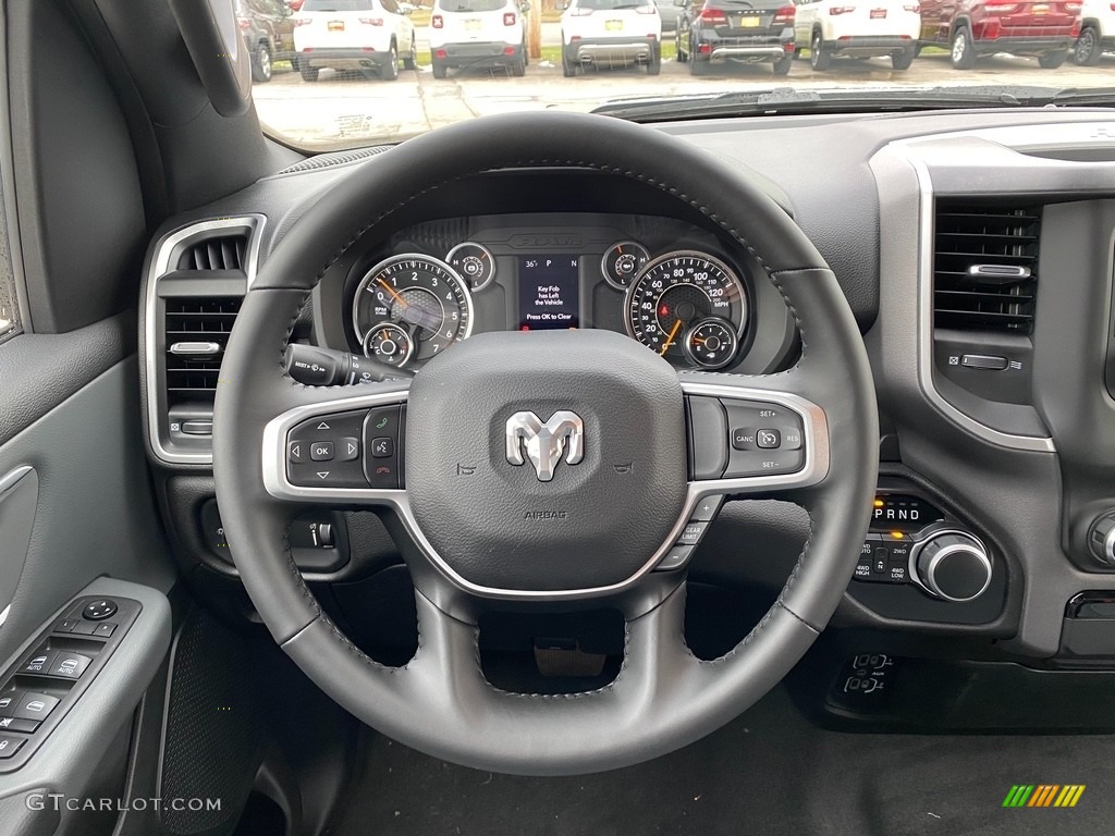 2021 Ram 1500 Big Horn Quad Cab 4x4 Diesel Gray/Black Steering Wheel Photo #140560968