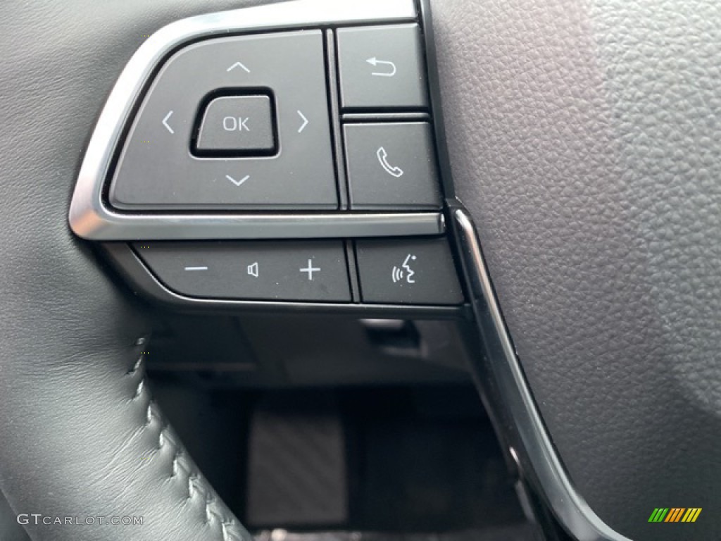 2021 Toyota Highlander Hybrid Platinum AWD Black Steering Wheel Photo #140574822