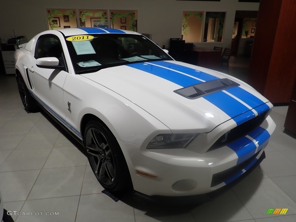2011 Mustang Shelby GT500 Coupe - Performance White / Charcoal Black/Grabber Blue photo #7