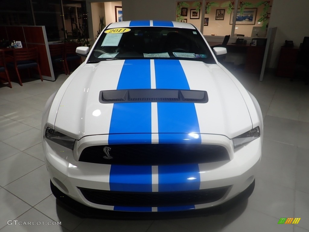 2011 Mustang Shelby GT500 Coupe - Performance White / Charcoal Black/Grabber Blue photo #8