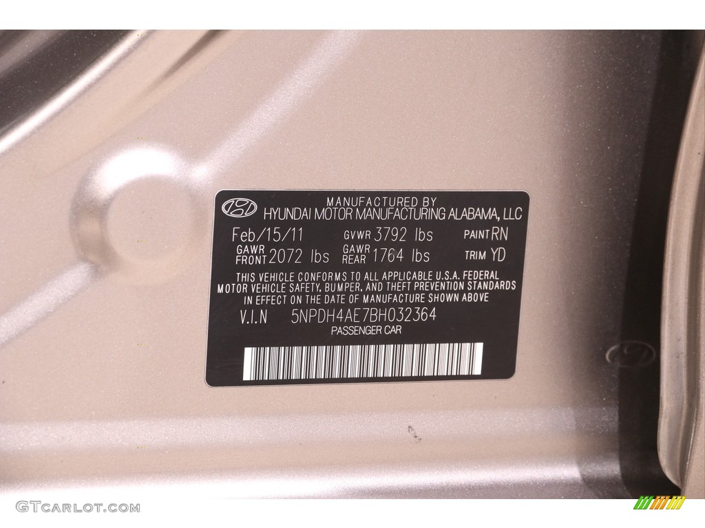 2011 Elantra GLS - Desert Bronze / Beige photo #17