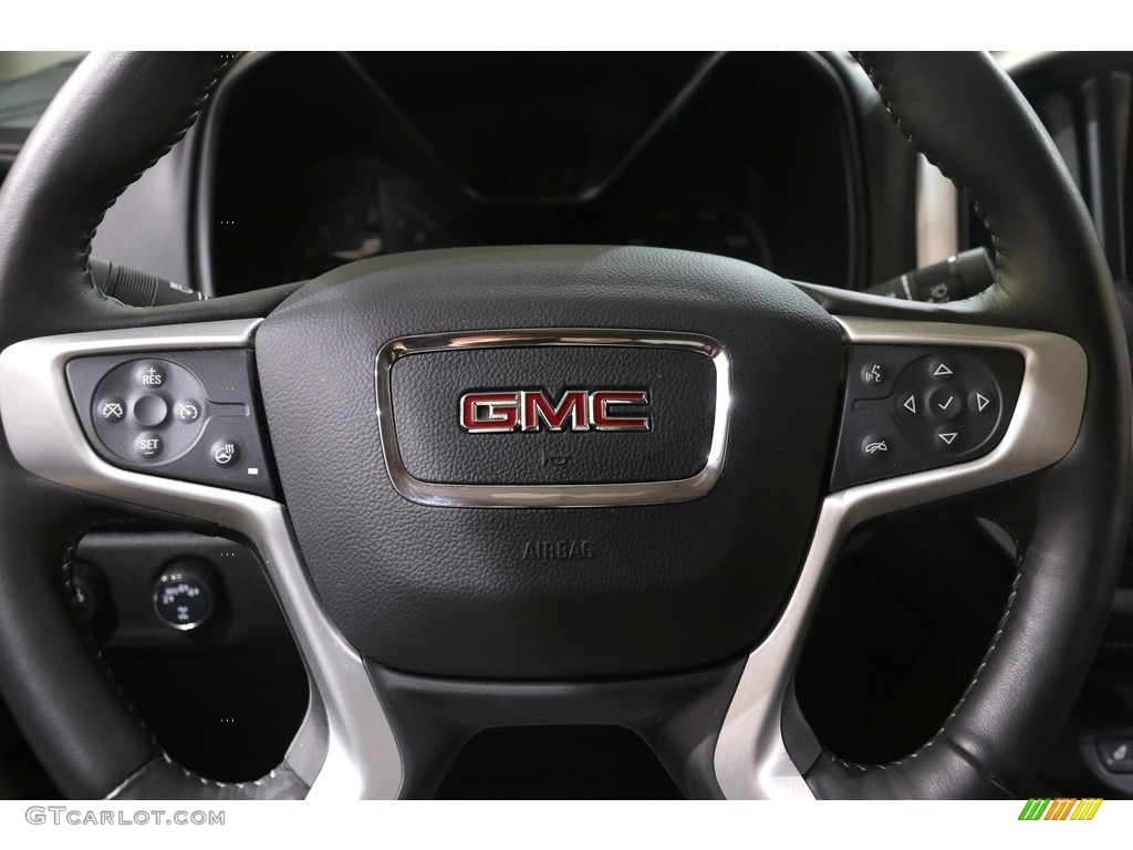 2020 GMC Canyon SLE Extended Cab 4WD Jet Black Steering Wheel Photo #140581509