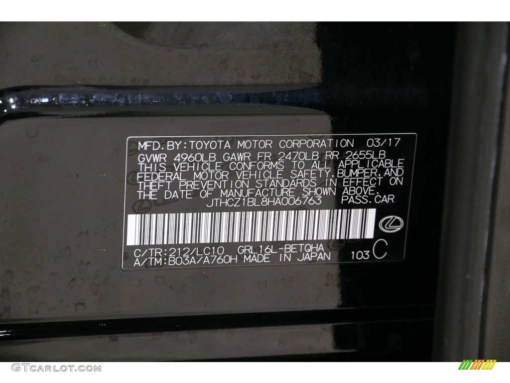 2017 GS Color Code 212 for Obsidian Photo #140583678