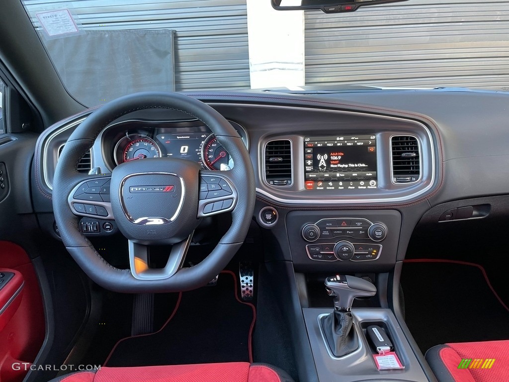 2021 Dodge Charger Scat Pack Black/Ruby Red Dashboard Photo #140585874