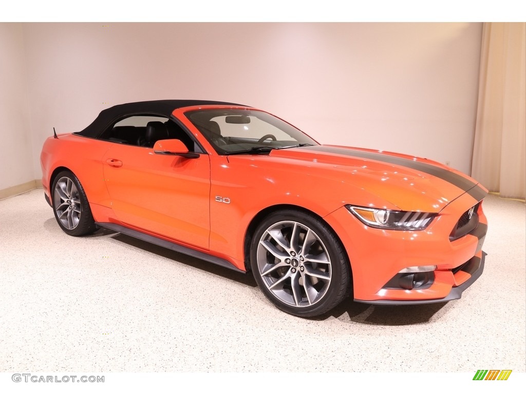 2015 Mustang GT Premium Convertible - Competition Orange / Ebony photo #2