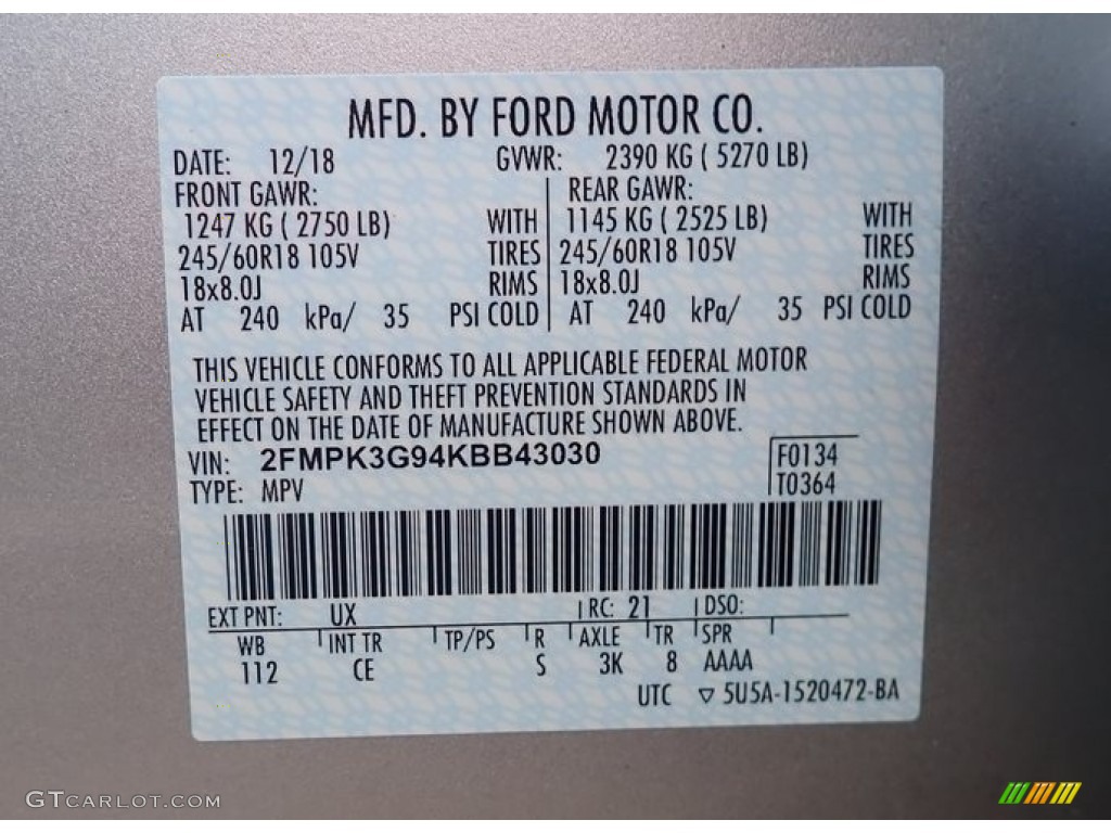 2019 Edge SE - Ingot Silver / Ebony photo #44