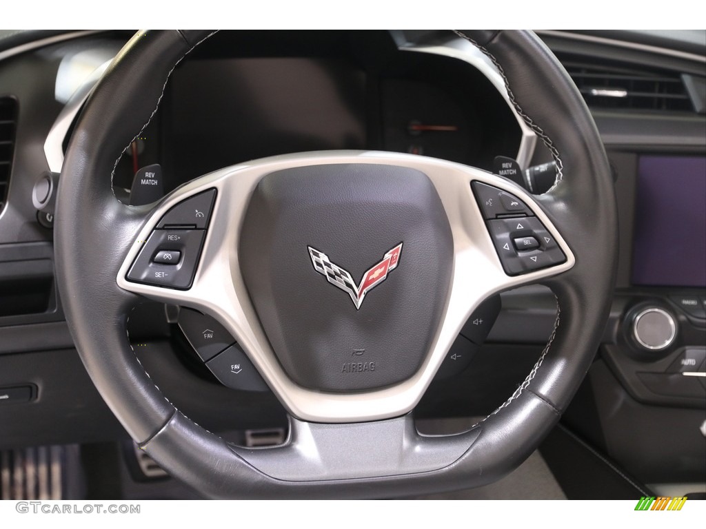 2017 Chevrolet Corvette Grand Sport Convertible Jet Black Steering Wheel Photo #140588562