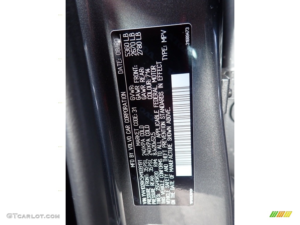 2021 XC60 T5 AWD Momentum - Osmium Grey Metallic / Charcoal photo #12