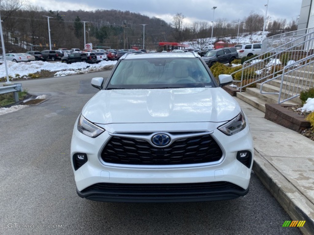 2021 Highlander Hybrid XLE AWD - Blizzard White Pearl / Black photo #12