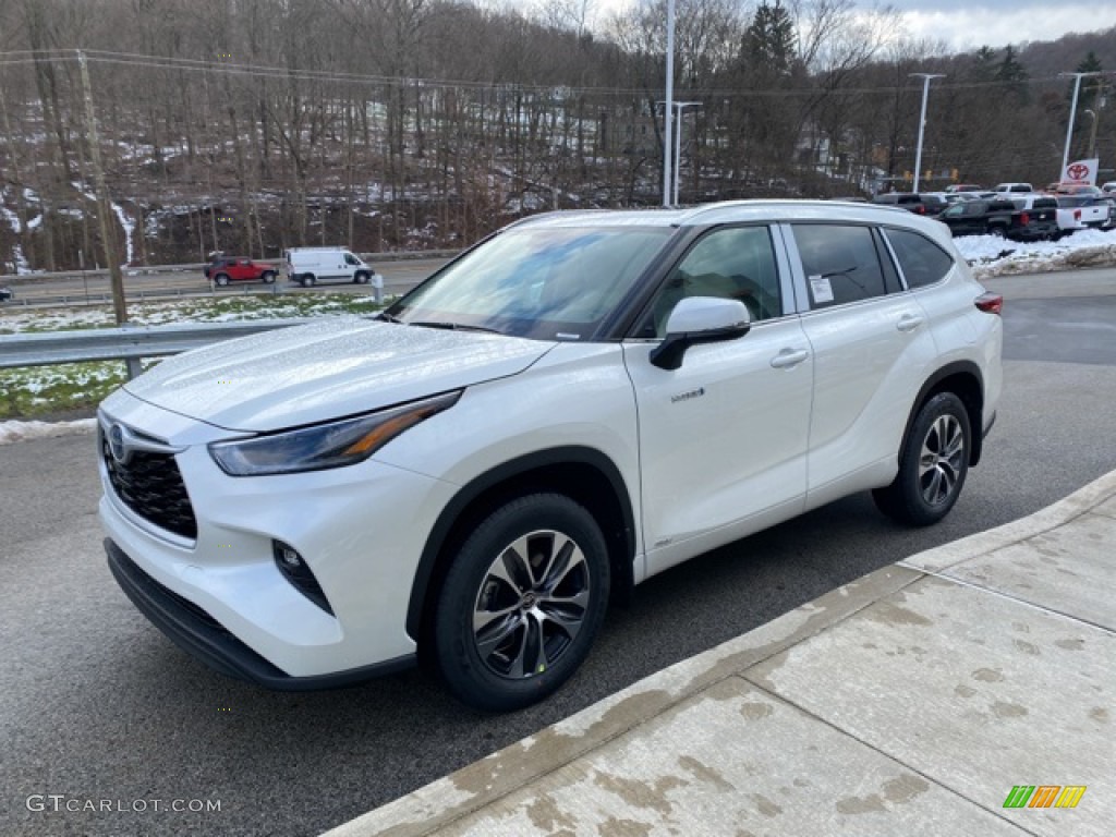 2021 Highlander Hybrid XLE AWD - Blizzard White Pearl / Black photo #13