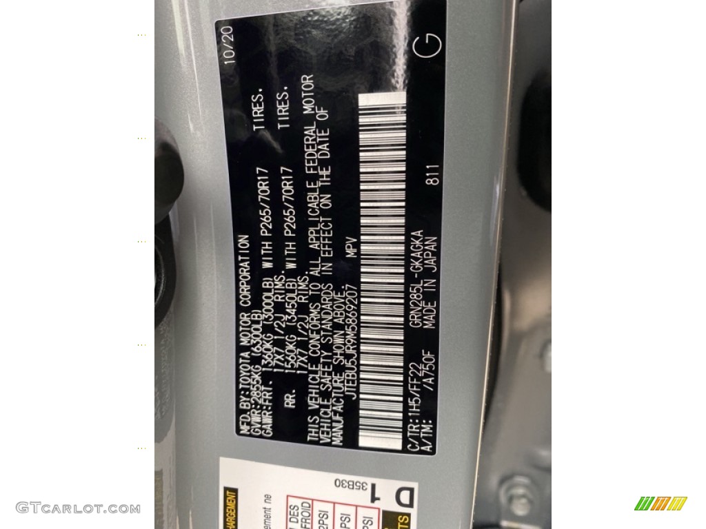2021 4Runner Color Code 1H5 for Cement Photo #140594826