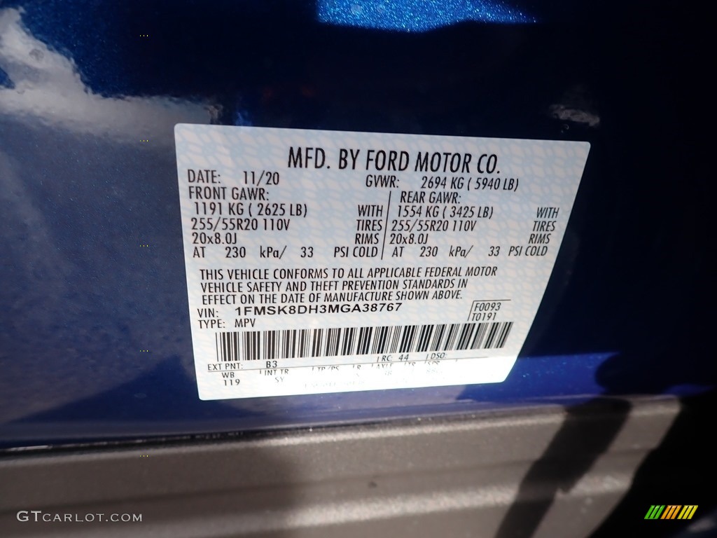 2021 Explorer XLT 4WD - Atlas Blue Metallic / Light Slate photo #14