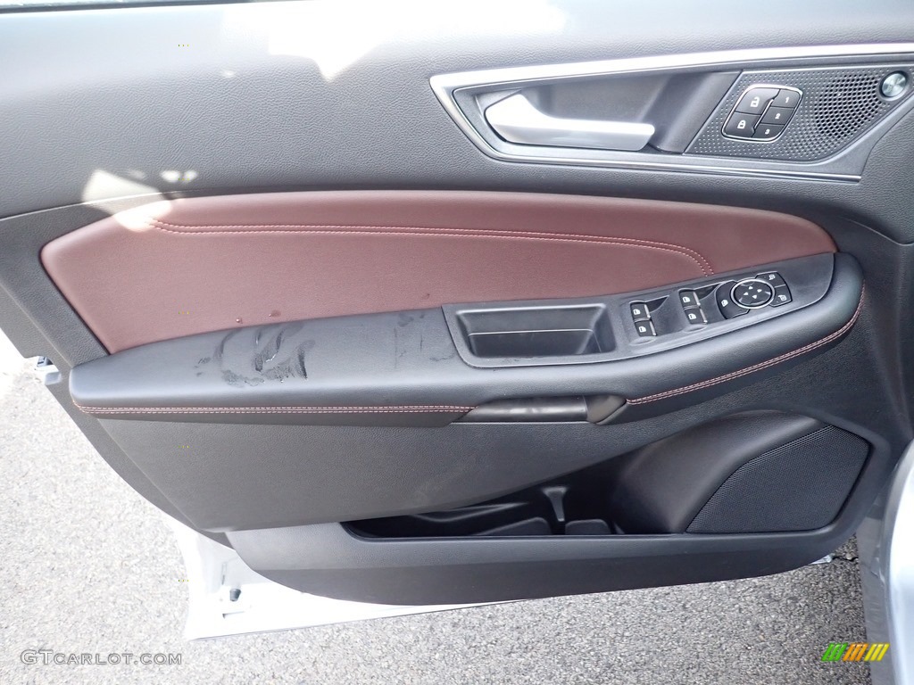 2020 Ford Edge Titanium AWD Titanium Ebony/Brunello Door Panel Photo #140599489