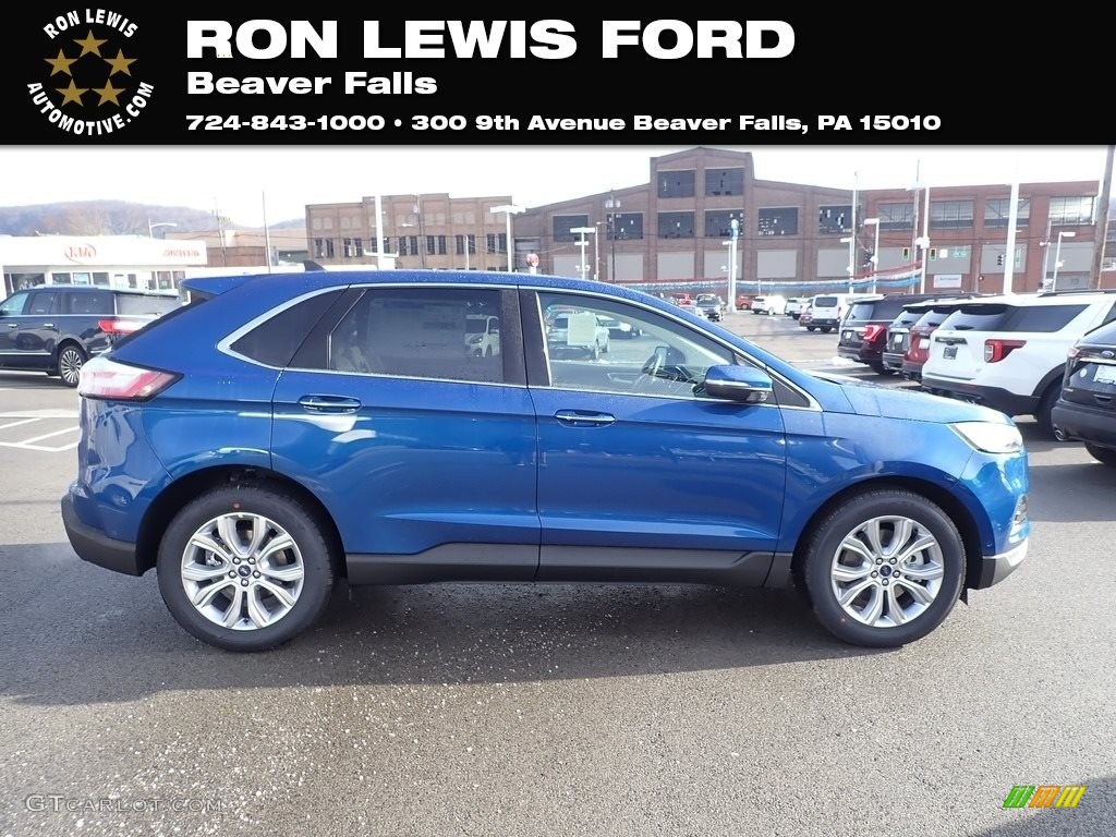2024 Atlas Blue Ford Edge Titanium Awd