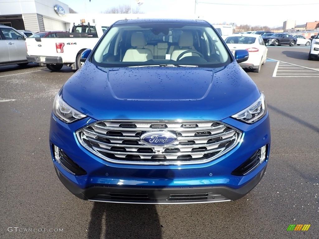 2020 Edge Titanium AWD - Atlas Blue Metallic / Dune photo #4