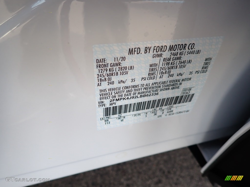 2020 Edge SEL AWD - Oxford White / Ebony photo #14
