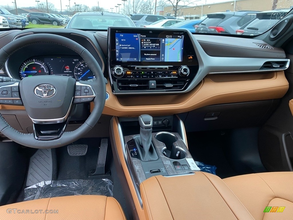 Glazed Caramel Interior 2021 Toyota Highlander Hybrid Platinum AWD Photo #140601148