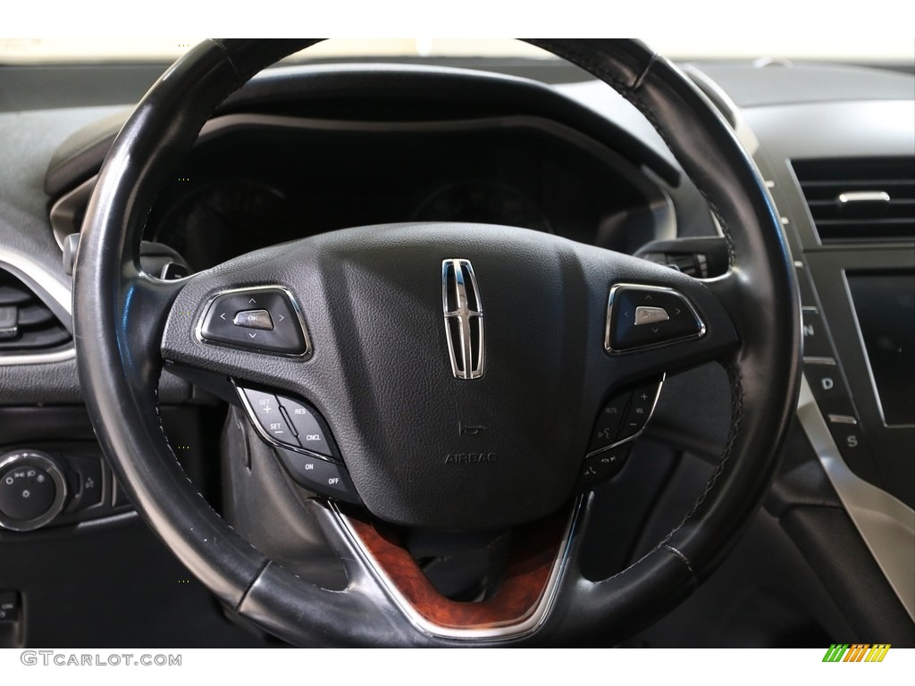 2016 Lincoln MKZ 2.0 Ebony Steering Wheel Photo #140605561