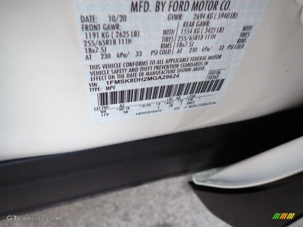 2021 Explorer XLT 4WD - Oxford White / Sandstone photo #13