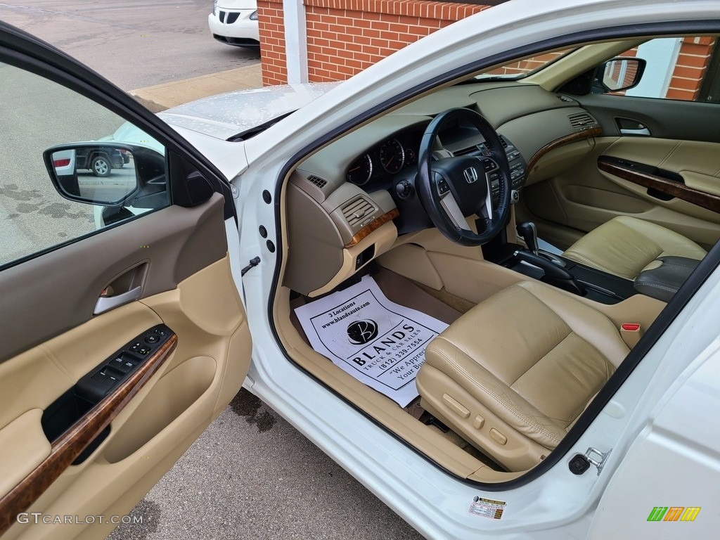 2009 Accord EX-L V6 Sedan - White Diamond Pearl / Ivory photo #2