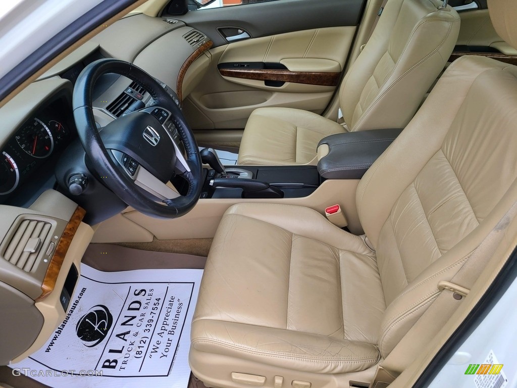 2009 Accord EX-L V6 Sedan - White Diamond Pearl / Ivory photo #3