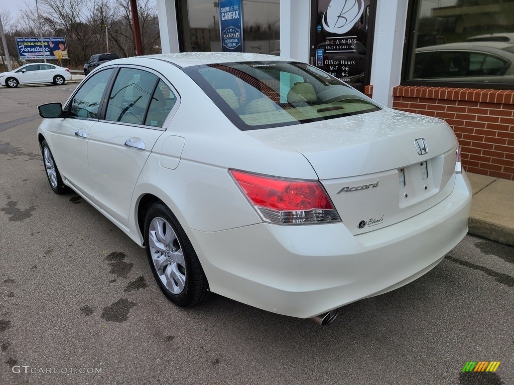 2009 Accord EX-L V6 Sedan - White Diamond Pearl / Ivory photo #5