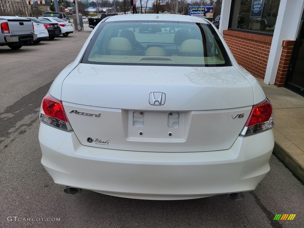 2009 Accord EX-L V6 Sedan - White Diamond Pearl / Ivory photo #6