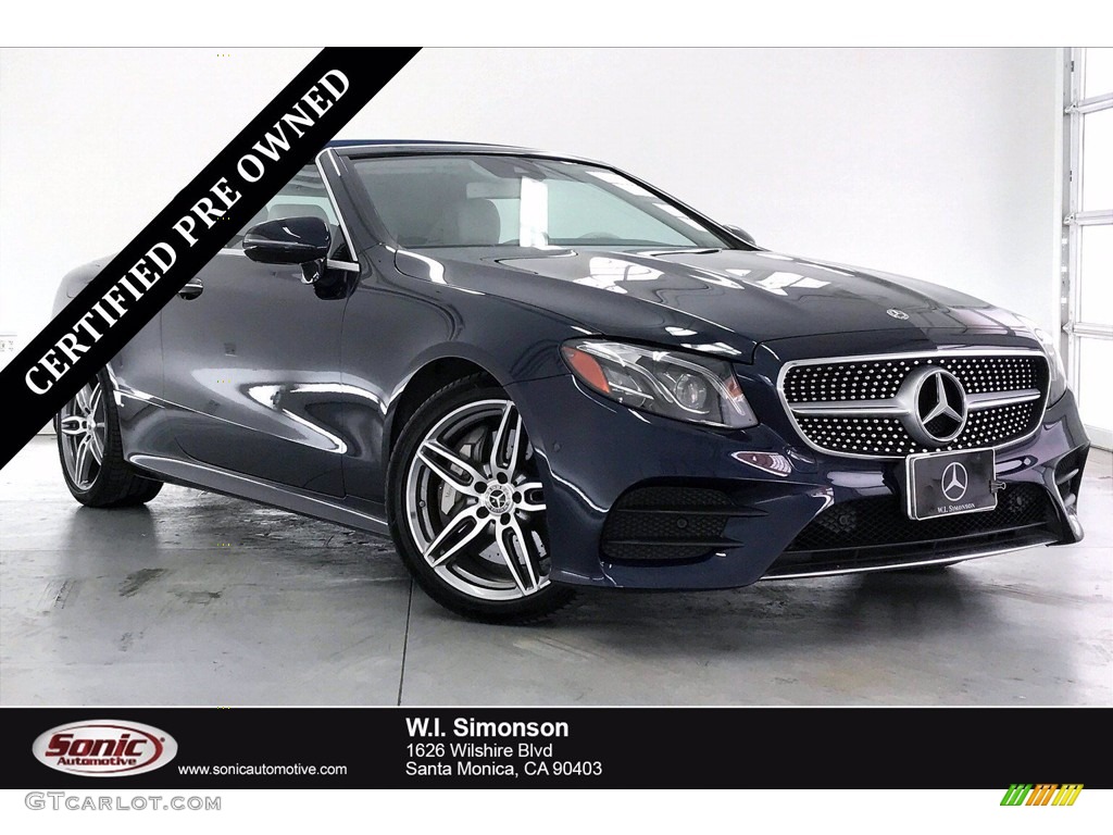 2018 E 400 Convertible - Lunar Blue Metallic / Macchiato Beige/Yacht Blue photo #1