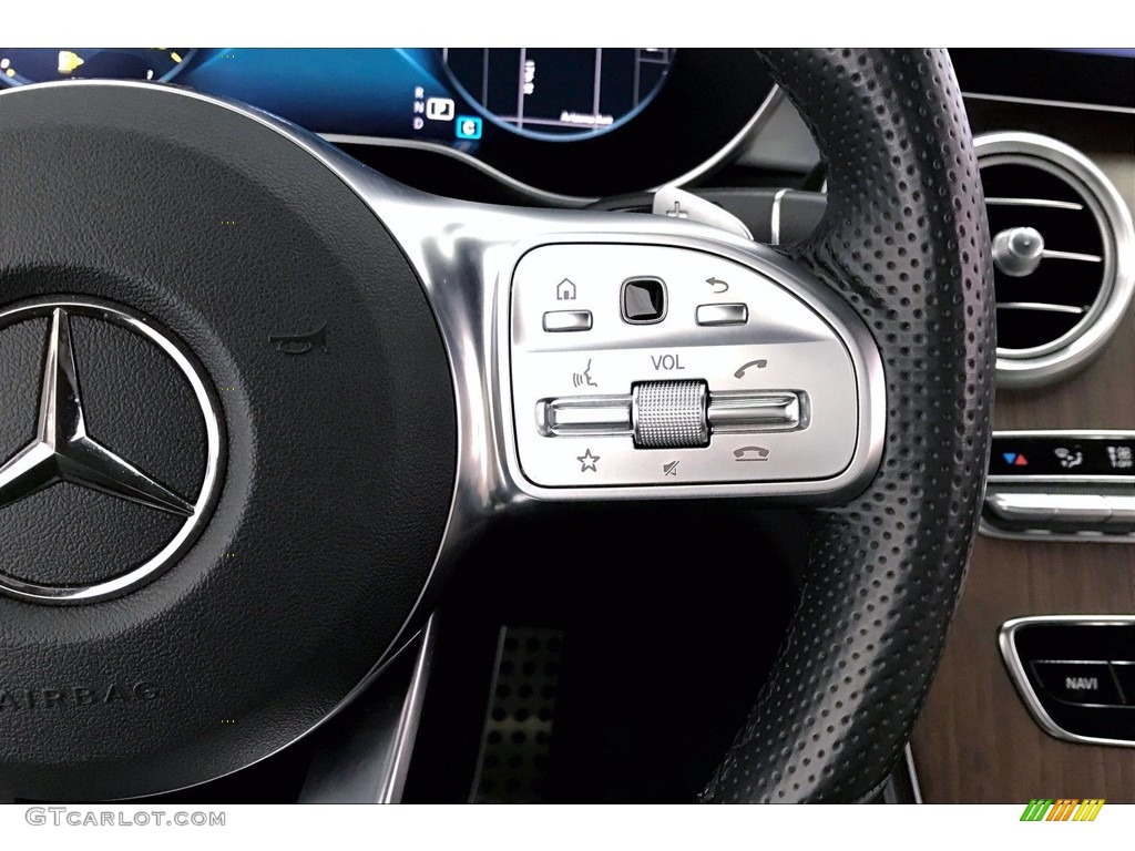 2020 Mercedes-Benz C 300 Cabriolet Silk Beige/Black Steering Wheel Photo #140620192