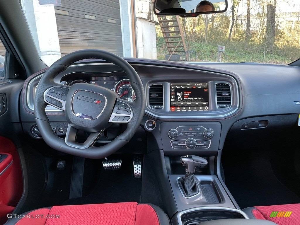 2021 Dodge Charger Scat Pack Widebody Black/Ruby Red Dashboard Photo #140621968