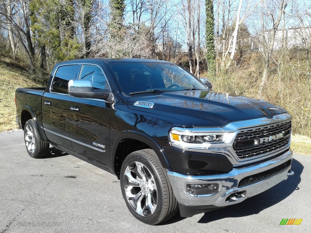 Diamond Black Crystal Pearl 2021 Ram 1500 Limited Crew Cab 4x4 Exterior Photo #140622298