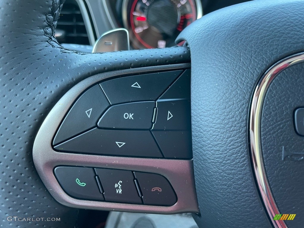 2021 Dodge Challenger R/T Scat Pack Widebody Black/Ruby Red Steering Wheel Photo #140622463