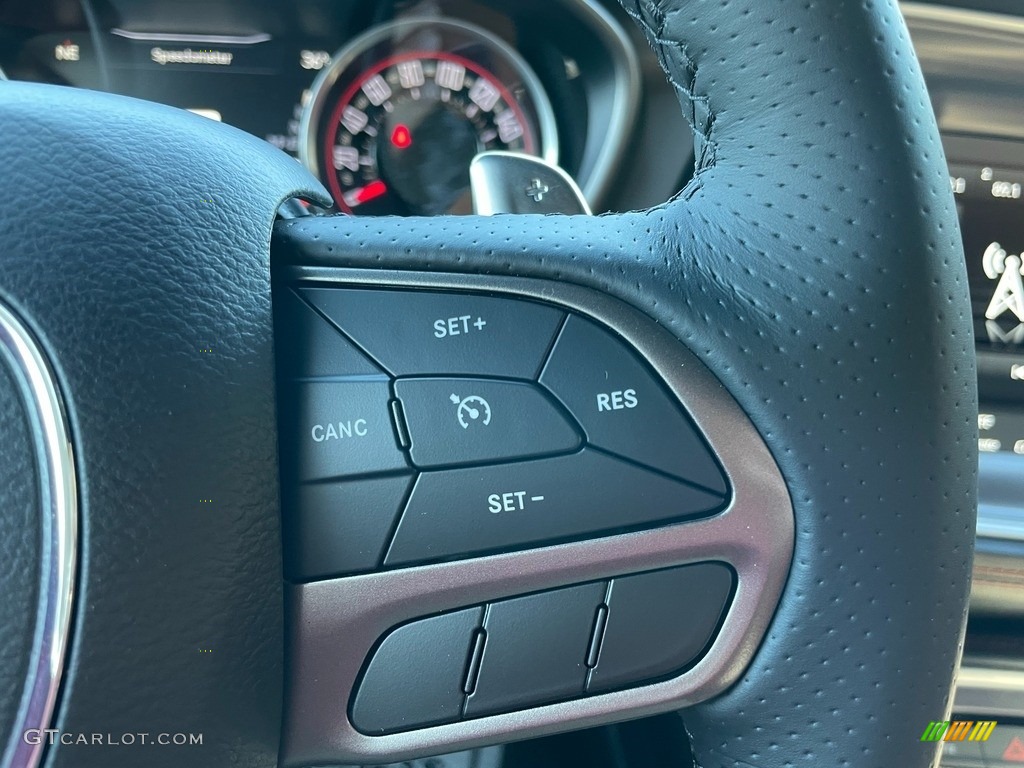 2021 Dodge Challenger R/T Scat Pack Widebody Black/Ruby Red Steering Wheel Photo #140622475