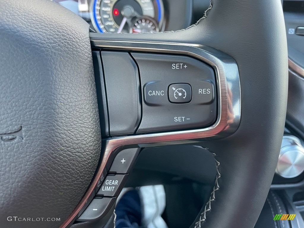 2021 Ram 1500 Limited Crew Cab 4x4 Black Steering Wheel Photo #140622565