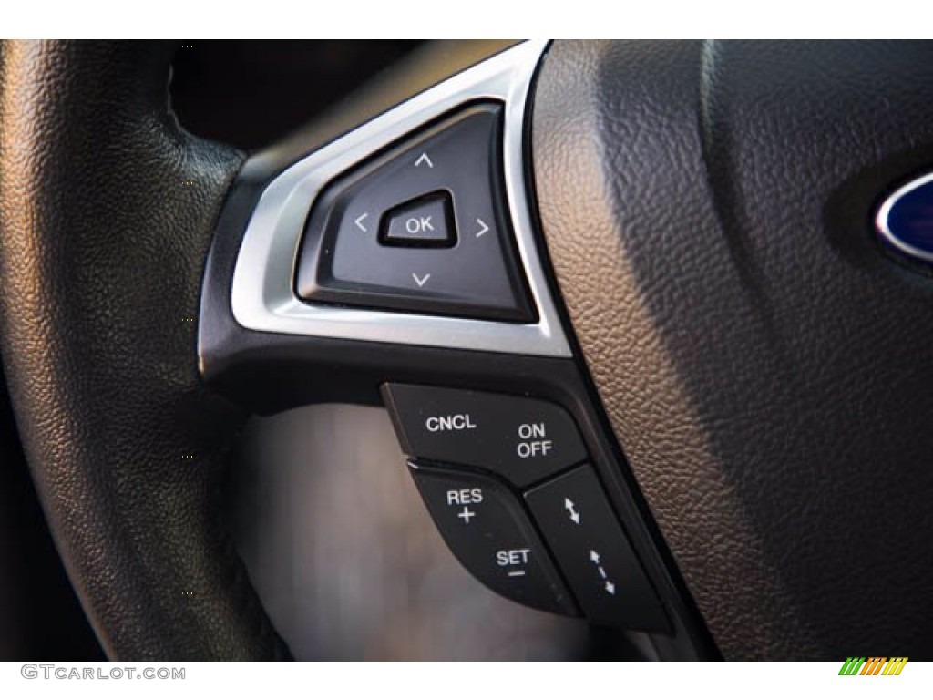 2017 Ford Fusion Energi Titanium Ebony Steering Wheel Photo #140623068