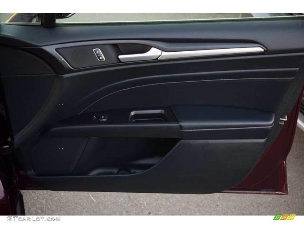 2017 Ford Fusion Energi Titanium Ebony Door Panel Photo #140623362