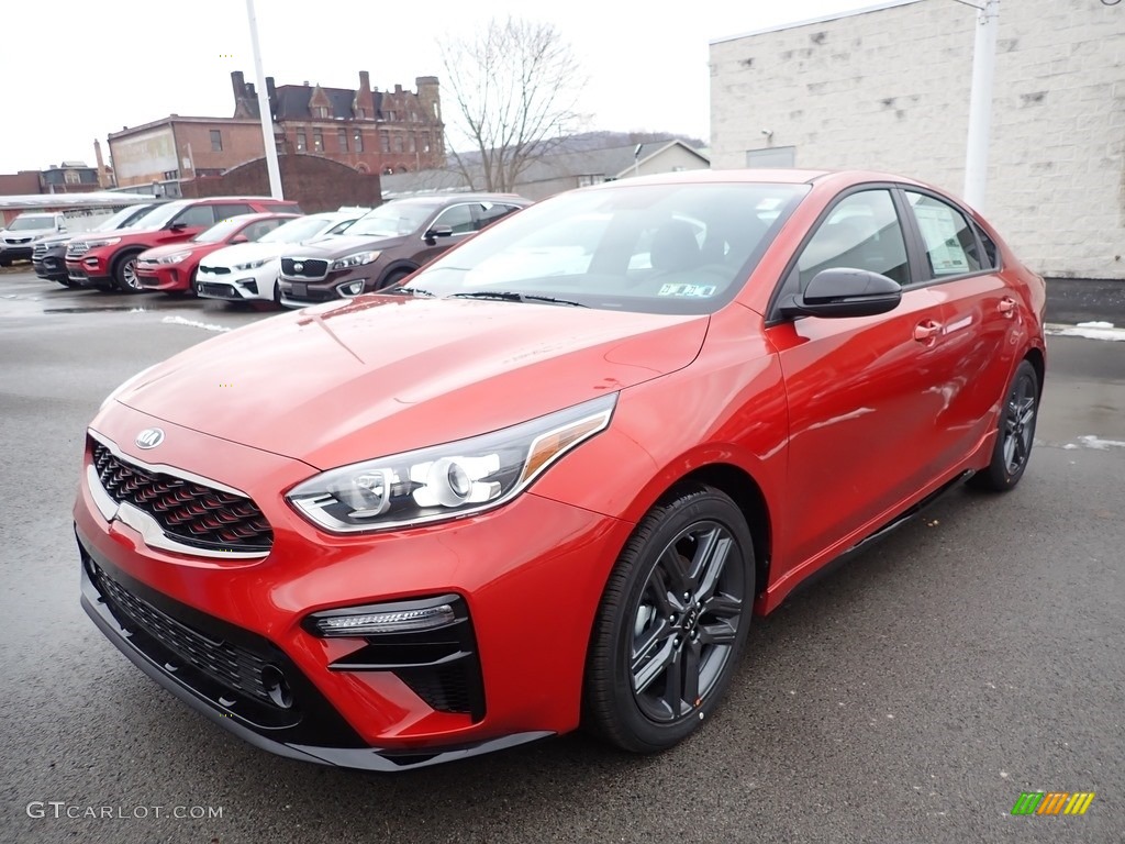 Fire Orange 2021 Kia Forte GT-Line Exterior Photo #140624636