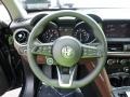 2021 Alfa Romeo Stelvio Black/Chocolate Interior Steering Wheel Photo