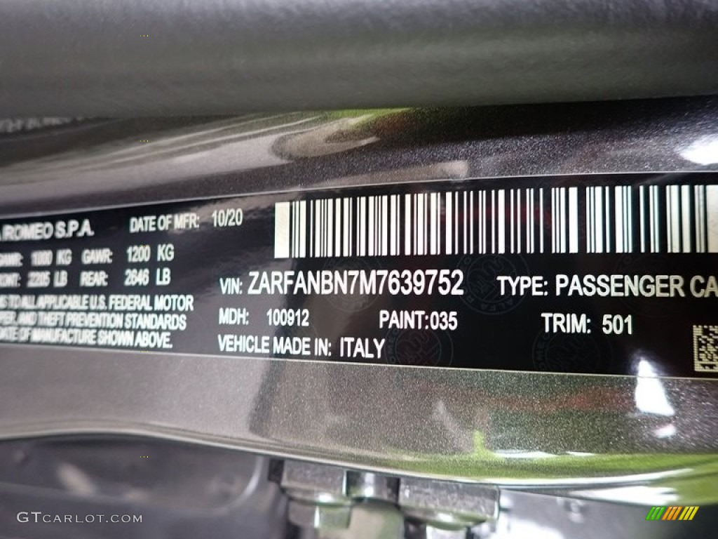 2021 Giulia TI AWD - Vesuvio Gray Metallic / Crema photo #11