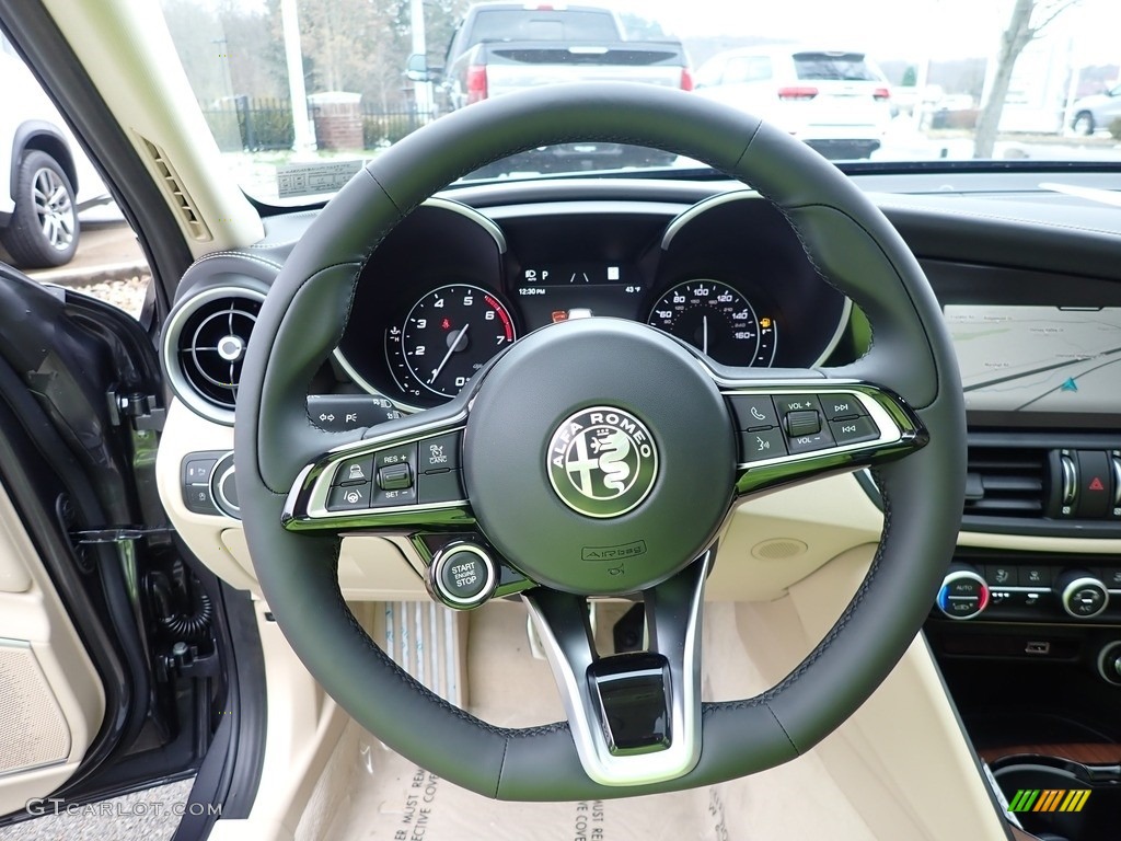 2021 Alfa Romeo Giulia TI AWD Crema Steering Wheel Photo #140625412