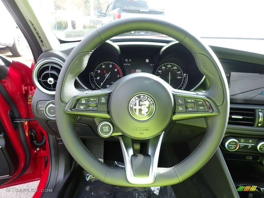2021 Alfa Romeo Giulia TI AWD Black Steering Wheel Photo #140625899