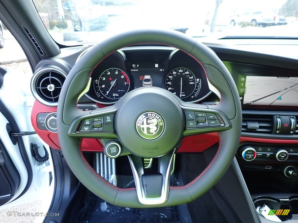 2021 Alfa Romeo Giulia TI Sport AWD Black/Red Steering Wheel Photo #140626400