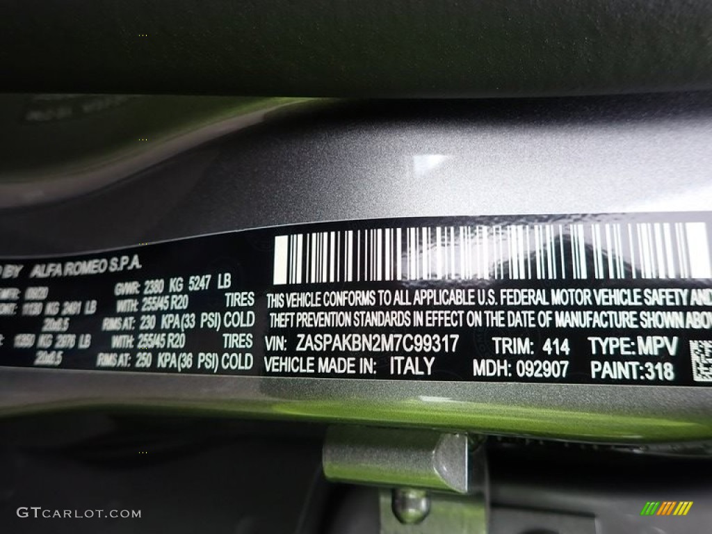 2021 Stelvio Color Code 414 for Stromboli Gray Metallic Photo #140626760
