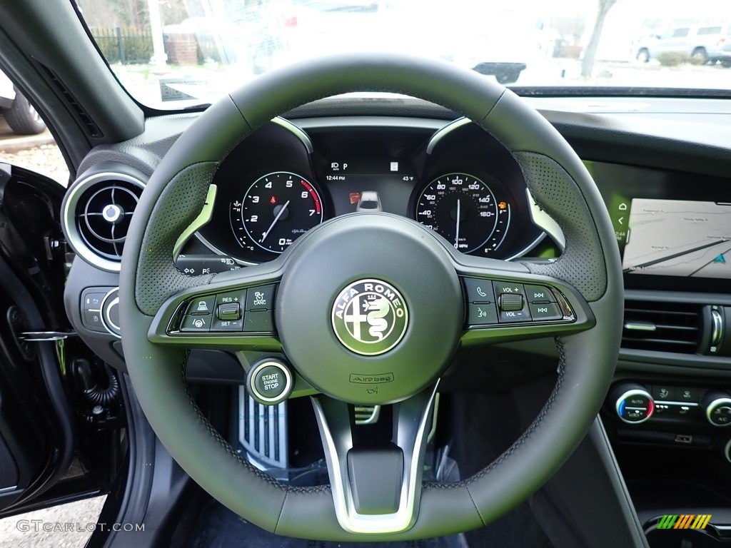 2021 Alfa Romeo Giulia TI Sport AWD Black Steering Wheel Photo #140628338
