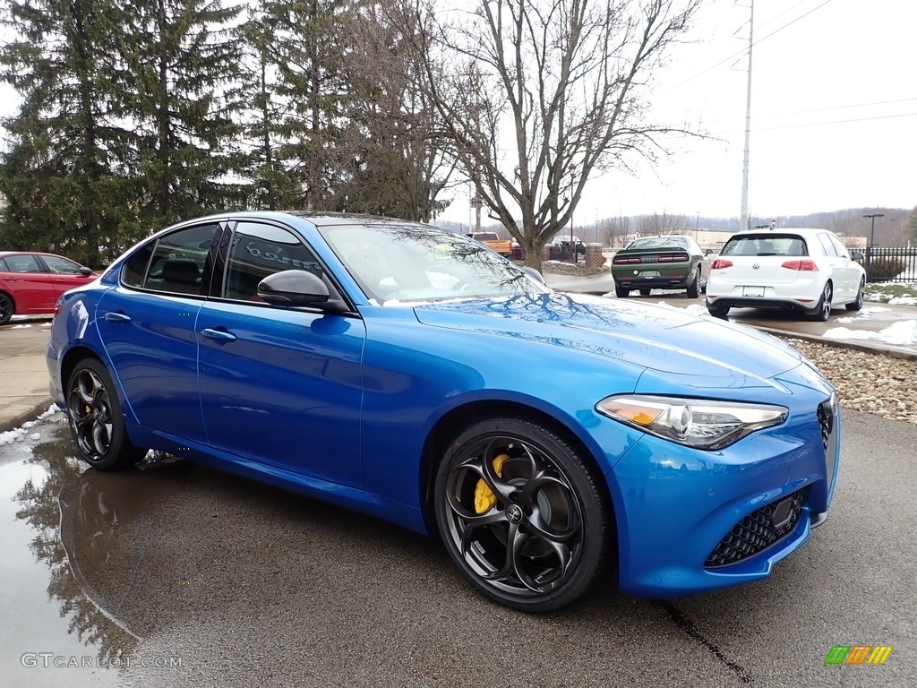 2021 Giulia TI Sport AWD - Misano Blue Metallic / Black photo #3