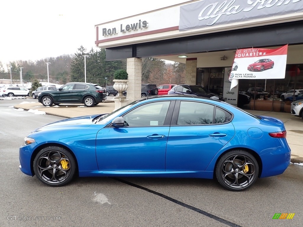 2021 Giulia TI Sport AWD - Misano Blue Metallic / Black photo #9