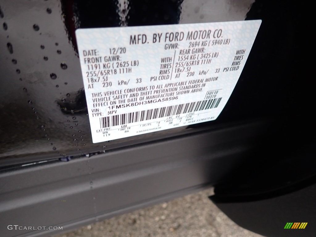 2021 Explorer XLT 4WD - Agate Black Metallic / Ebony photo #14