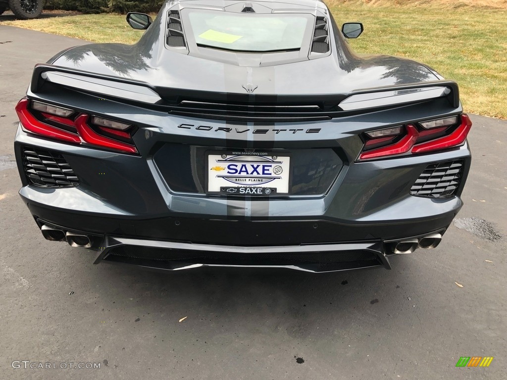 2020 Corvette Stingray Coupe - Shadow Gray Metallic / Adrenaline Red/Jet Black photo #4