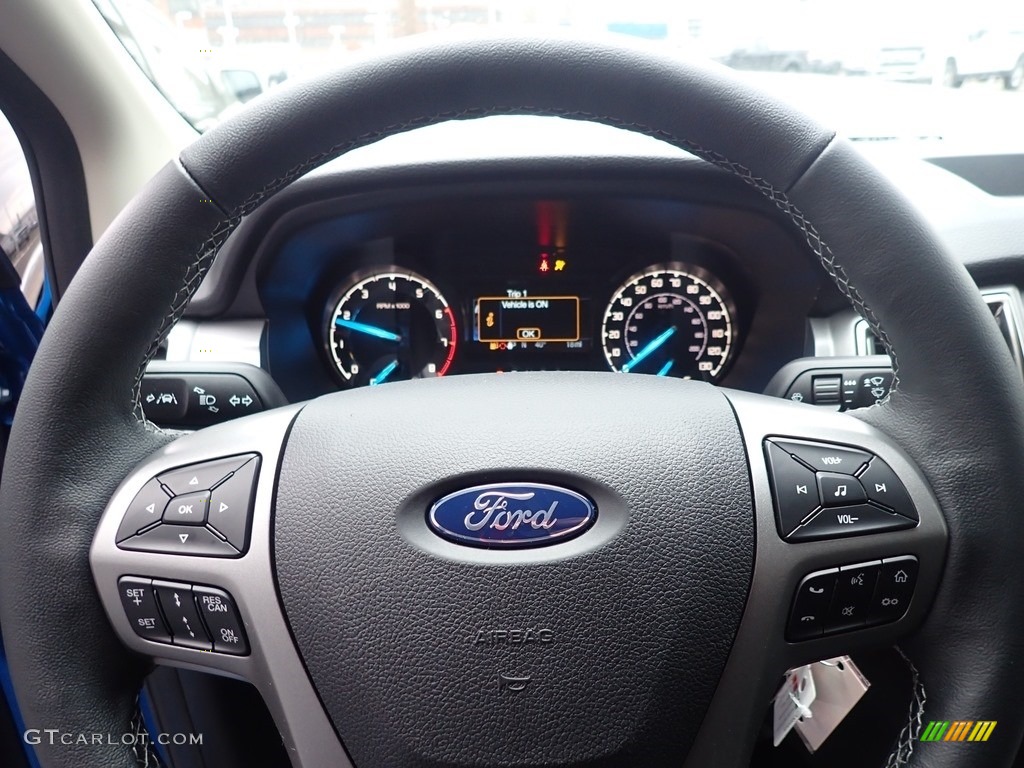 2021 Ford Ranger XLT SuperCrew 4x4 Ebony Steering Wheel Photo #140630543